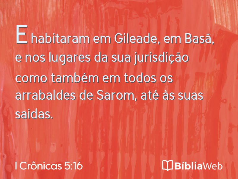 I Crônicas 5:16 em imagem para compartilhar