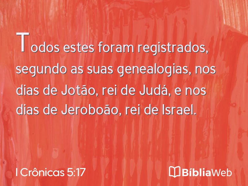 I Crônicas 5:17 em imagem para compartilhar