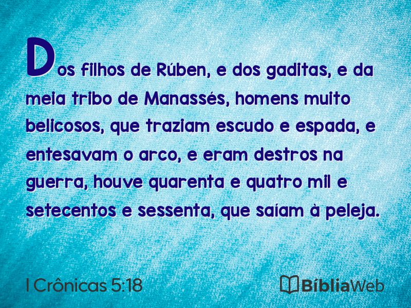 I Crônicas 5:18 em imagem para compartilhar