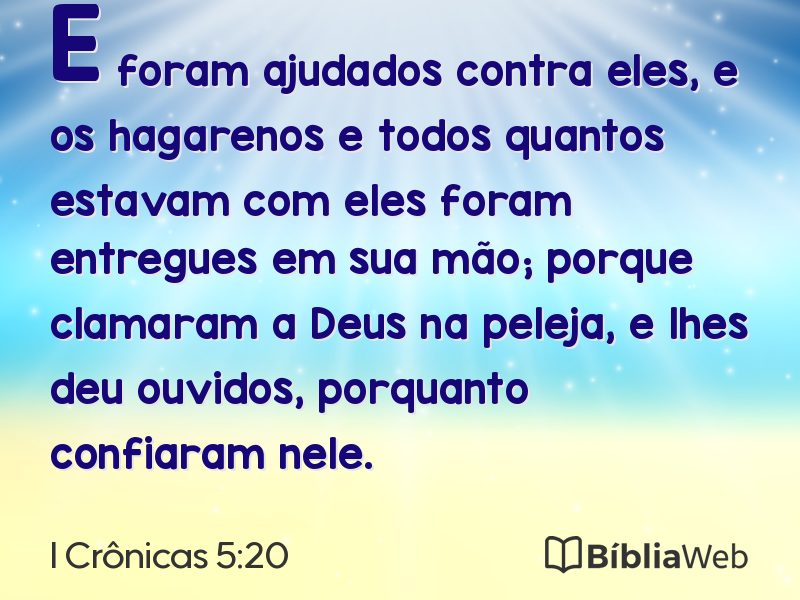 I Crônicas 5:20 em imagem para compartilhar