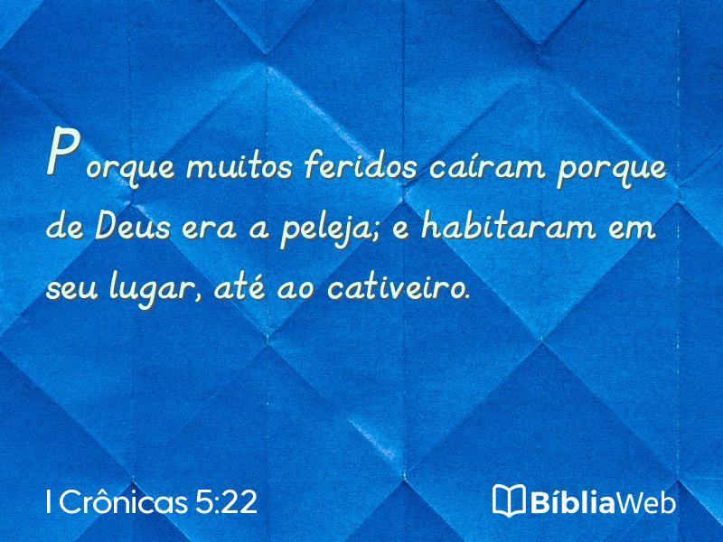 I Crônicas 5:22 em imagem para compartilhar