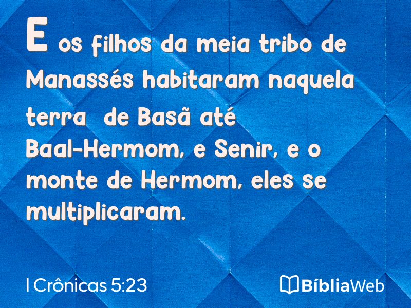 I Crônicas 5:23 em imagem para compartilhar