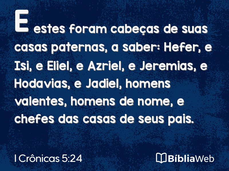 I Crônicas 5:24 em imagem para compartilhar