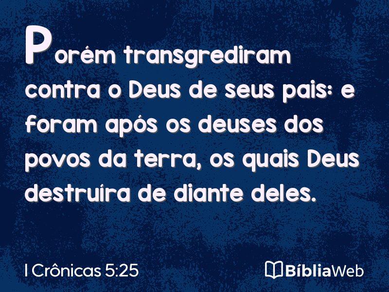 I Crônicas 5:25 em imagem para compartilhar