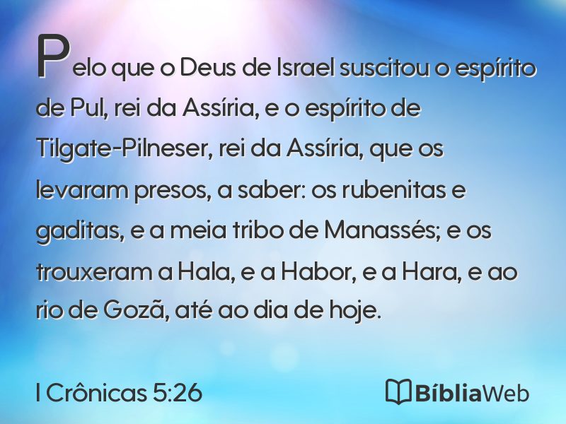 I Crônicas 5:26 em imagem para compartilhar