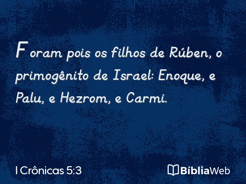 I Crônicas 5:3 em imagem para compartilhar