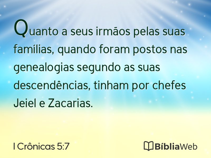 I Crônicas 5:7 em imagem para compartilhar
