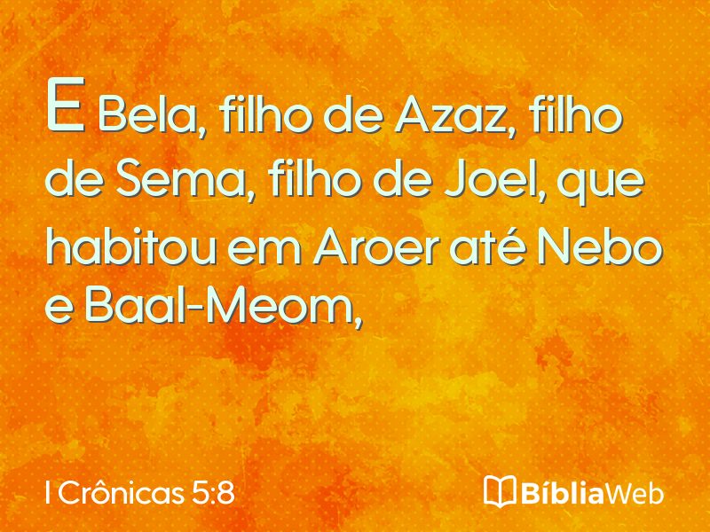 I Crônicas 5:8 em imagem para compartilhar
