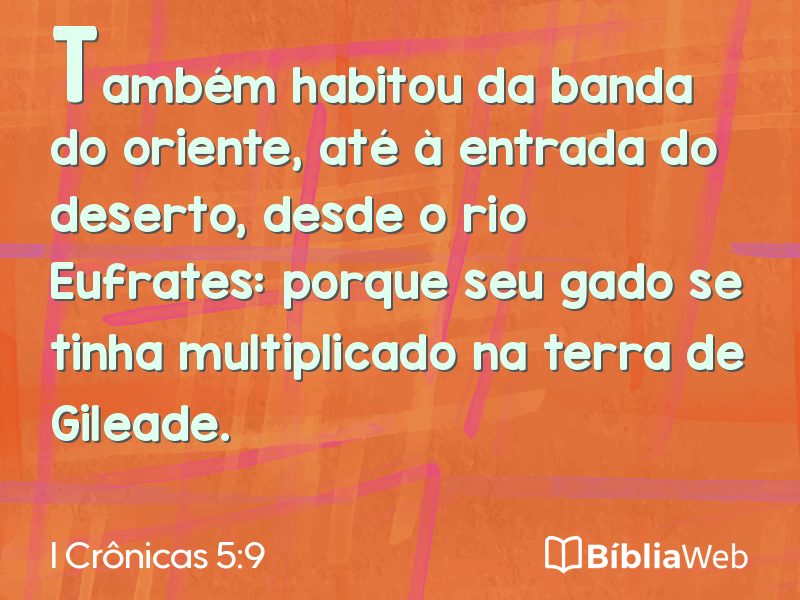 I Crônicas 5:9 em imagem para compartilhar