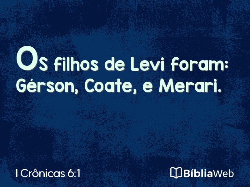 I Crônicas 6:1 em imagem para compartilhar