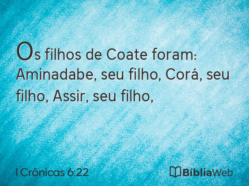 I Crônicas 6:22 em imagem para compartilhar