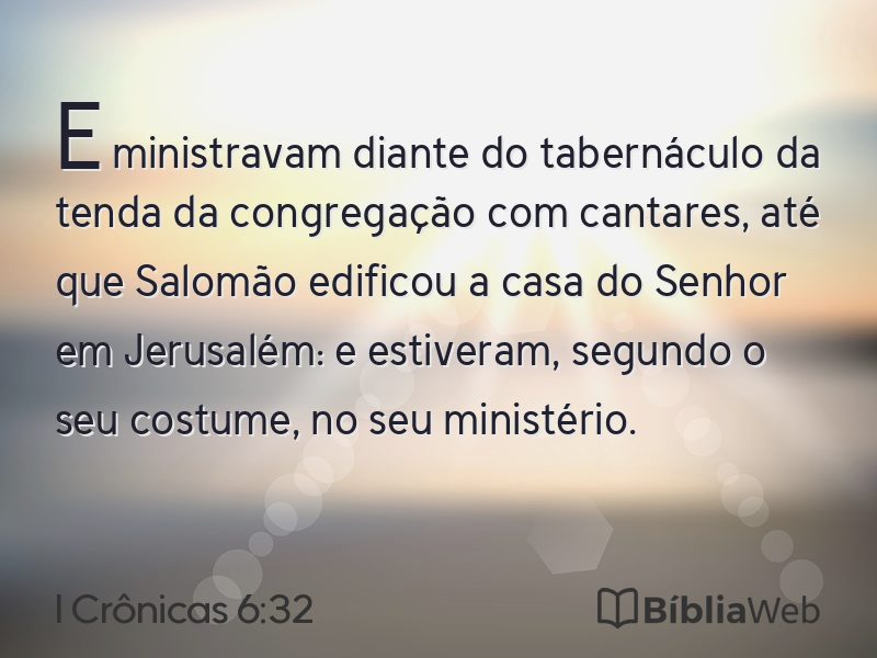 I Crônicas 6:32 em imagem para compartilhar