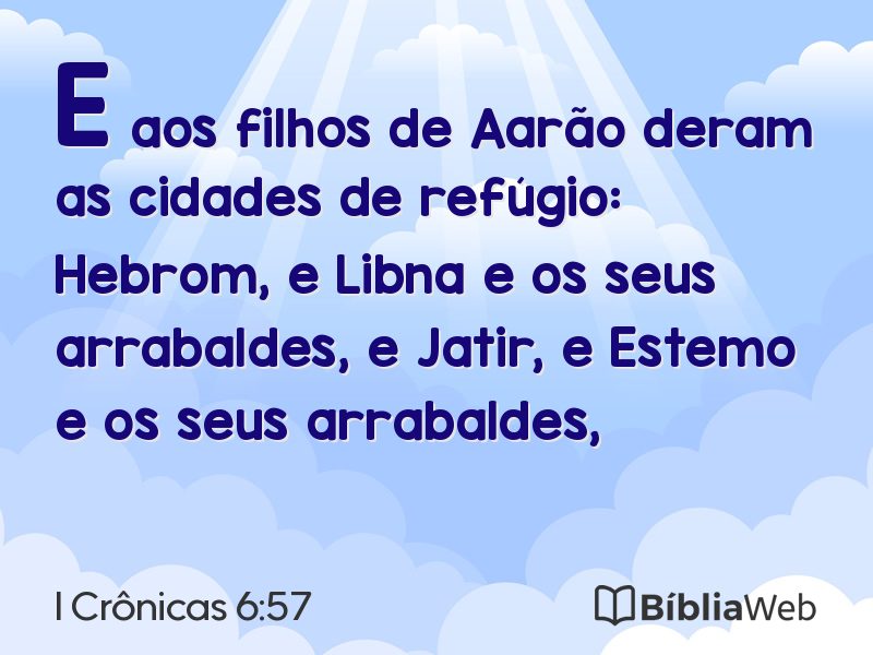 I Crônicas 6:57 em imagem para compartilhar