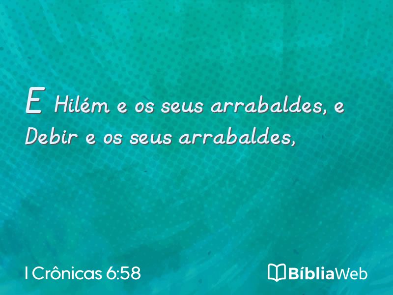 I Crônicas 6:58 em imagem para compartilhar