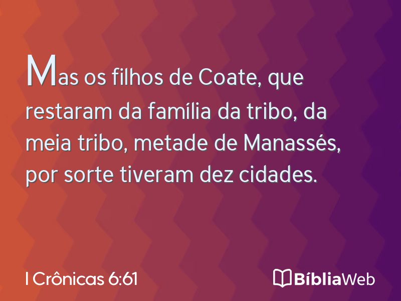 I Crônicas 6:61 em imagem para compartilhar