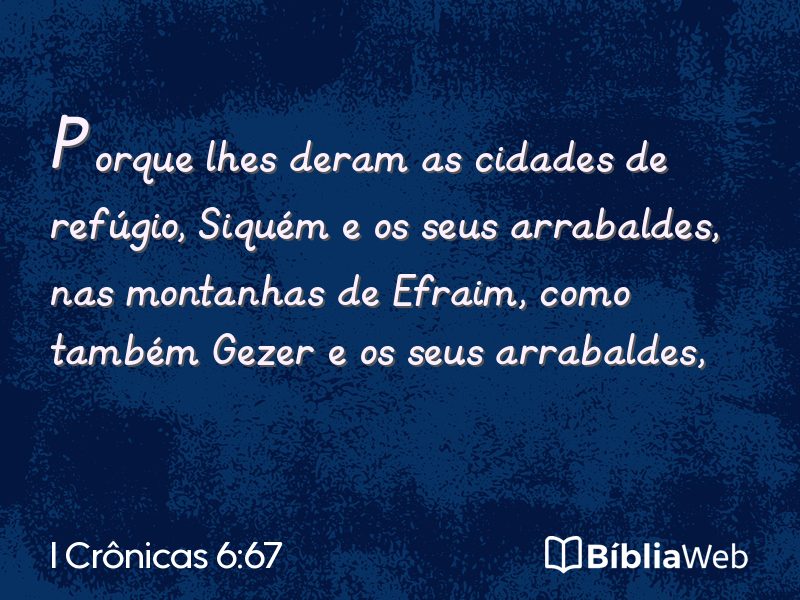 I Crônicas 6:67 em imagem para compartilhar