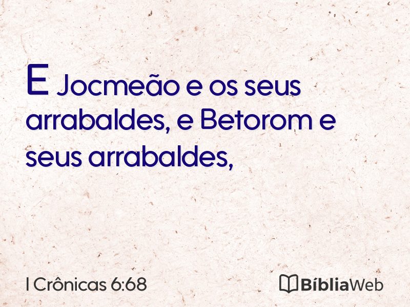 I Crônicas 6:68 em imagem para compartilhar