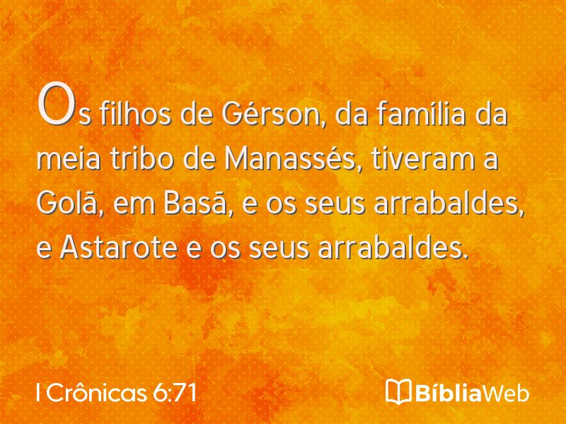 I Crônicas 6:71 em imagem para compartilhar