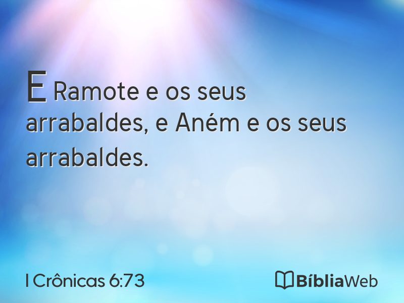 I Crônicas 6:73 em imagem para compartilhar