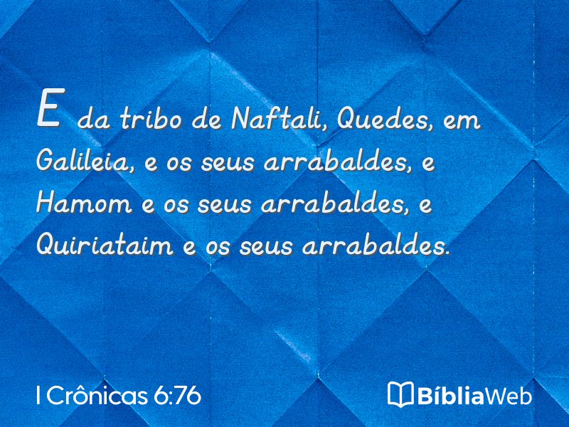 I Crônicas 6:76 em imagem para compartilhar