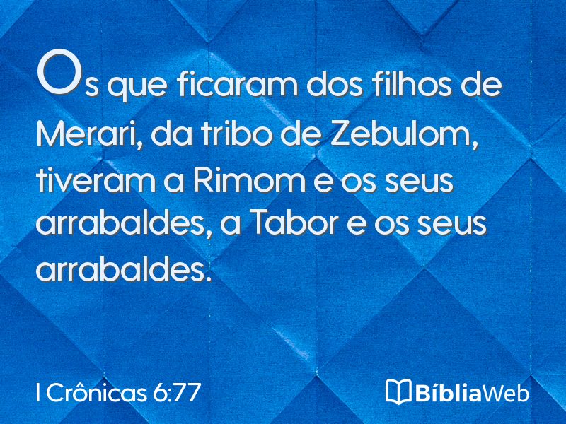 I Crônicas 6:77 em imagem para compartilhar