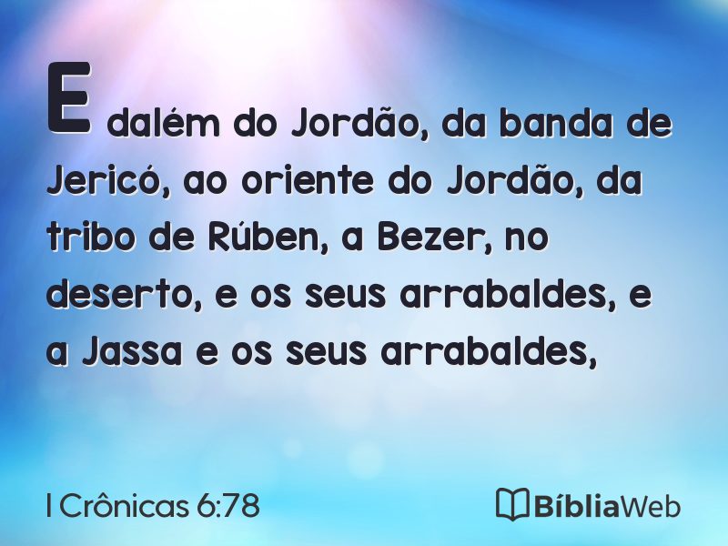 I Crônicas 6:78 em imagem para compartilhar