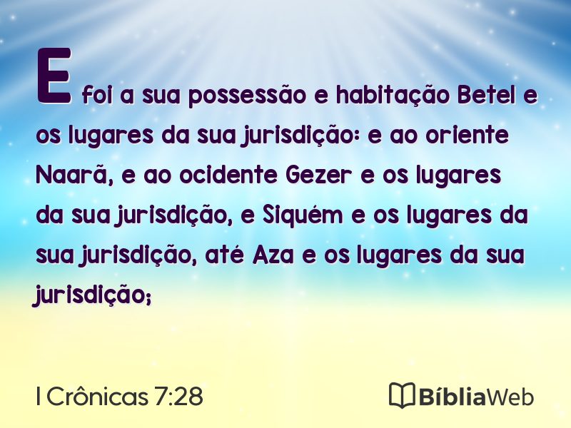 I Crônicas 7:28 em imagem para compartilhar