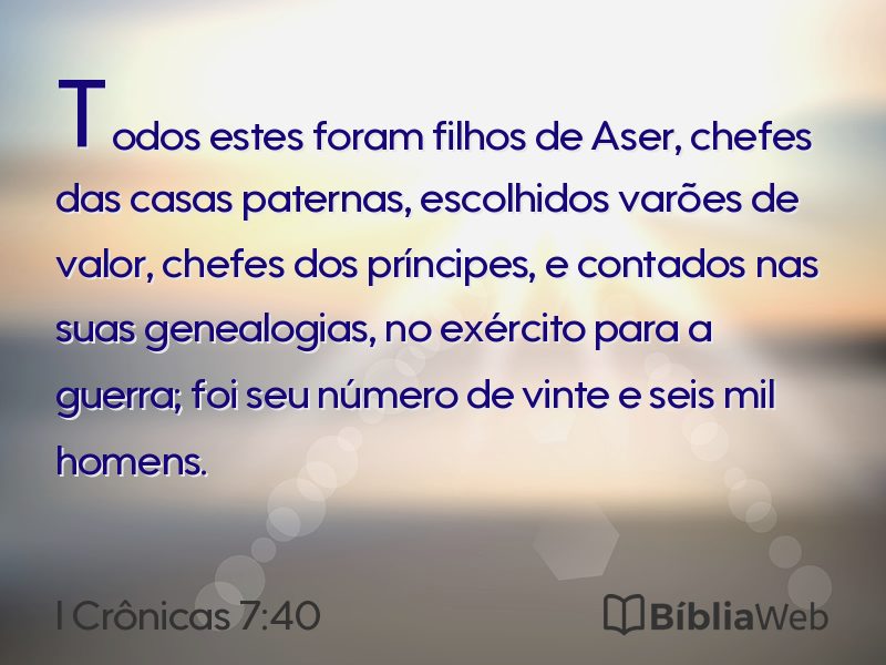 I Crônicas 7:40 em imagem para compartilhar