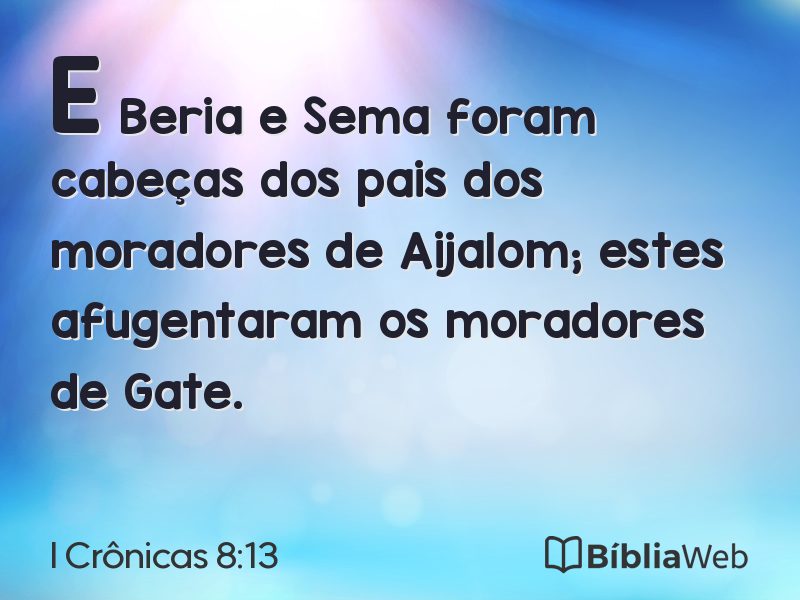 I Crônicas 8:13 em imagem para compartilhar