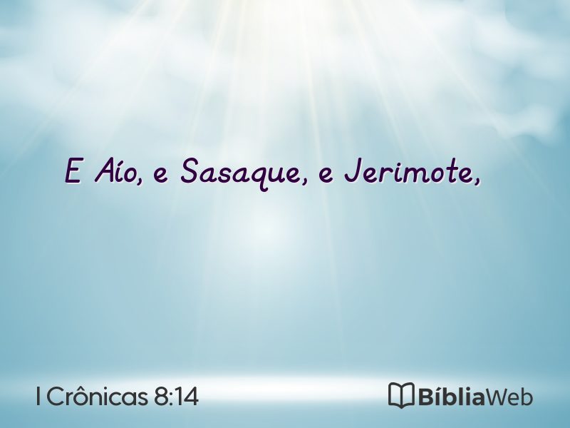I Crônicas 8:14 em imagem para compartilhar