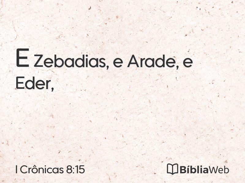 I Crônicas 8:15 em imagem para compartilhar