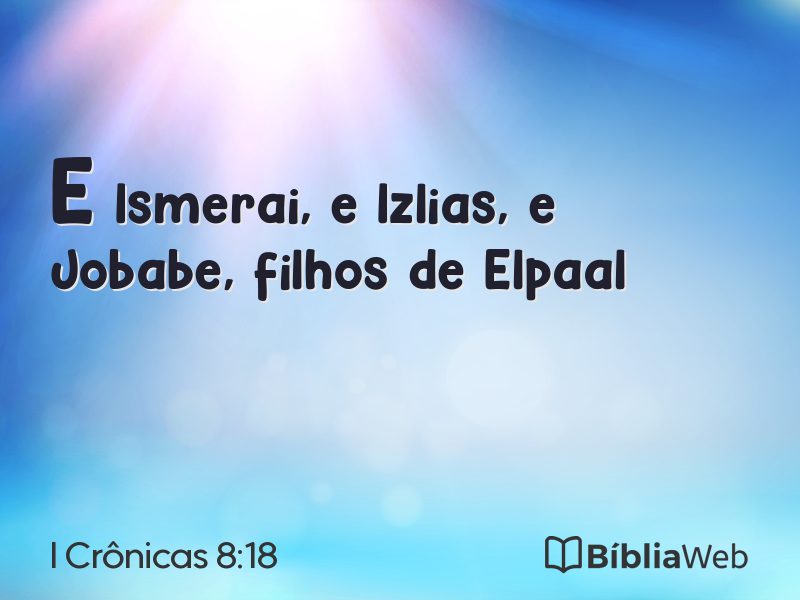 I Crônicas 8:18 em imagem para compartilhar