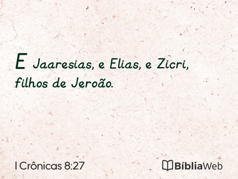I Crônicas 8:27 em imagem para compartilhar