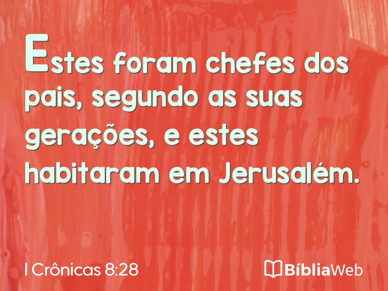 I Crônicas 8:28 em imagem para compartilhar