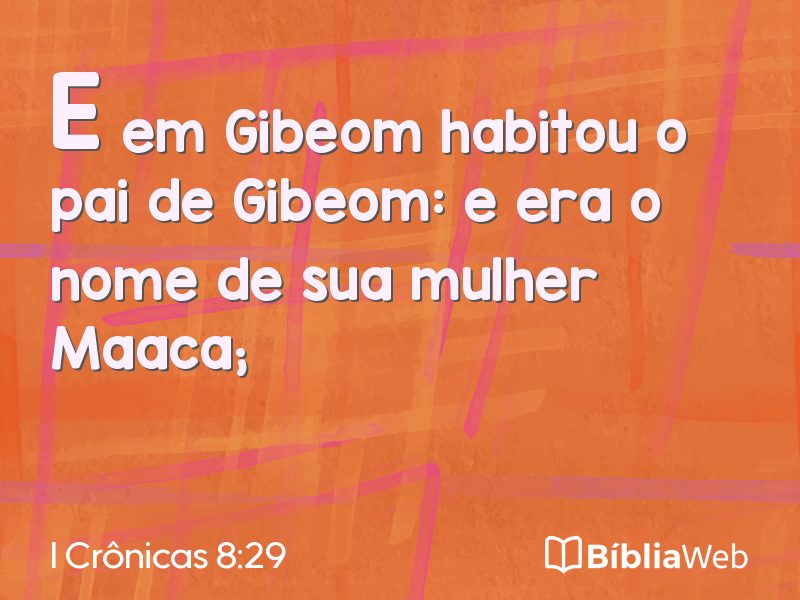 I Crônicas 8:29 em imagem para compartilhar