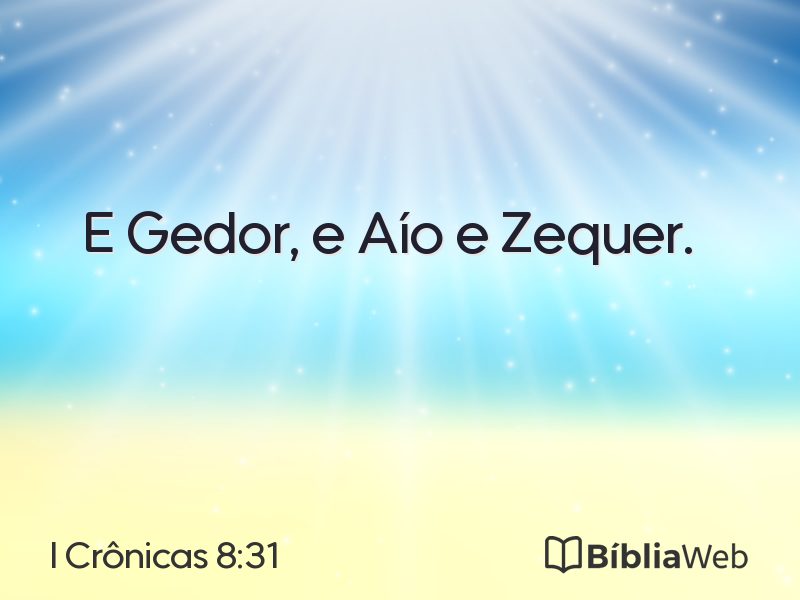 I Crônicas 8:31 em imagem para compartilhar