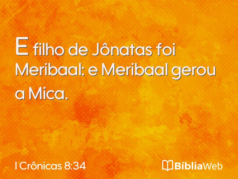 I Crônicas 8:34 em imagem para compartilhar
