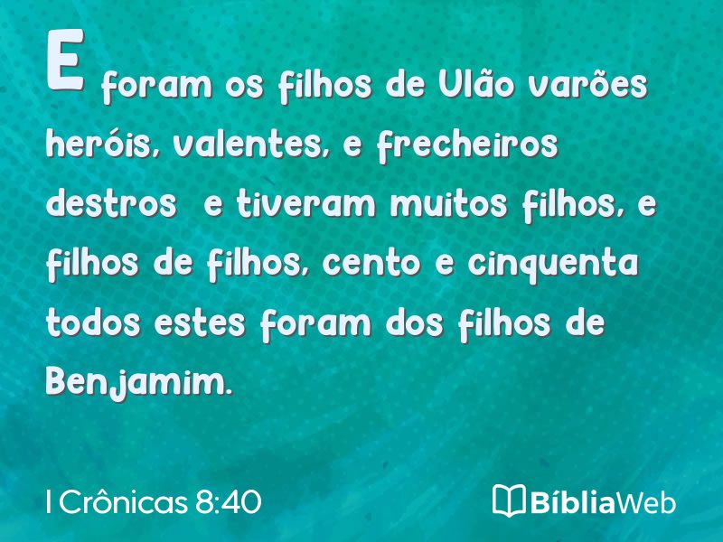 I Crônicas 8:40 em imagem para compartilhar