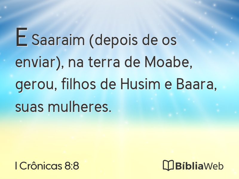 I Crônicas 8:8 em imagem para compartilhar