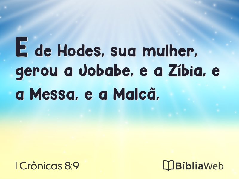 I Crônicas 8:9 em imagem para compartilhar