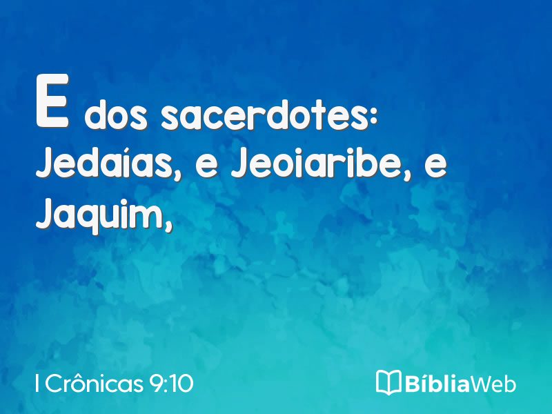 I Crônicas 9:10 em imagem para compartilhar