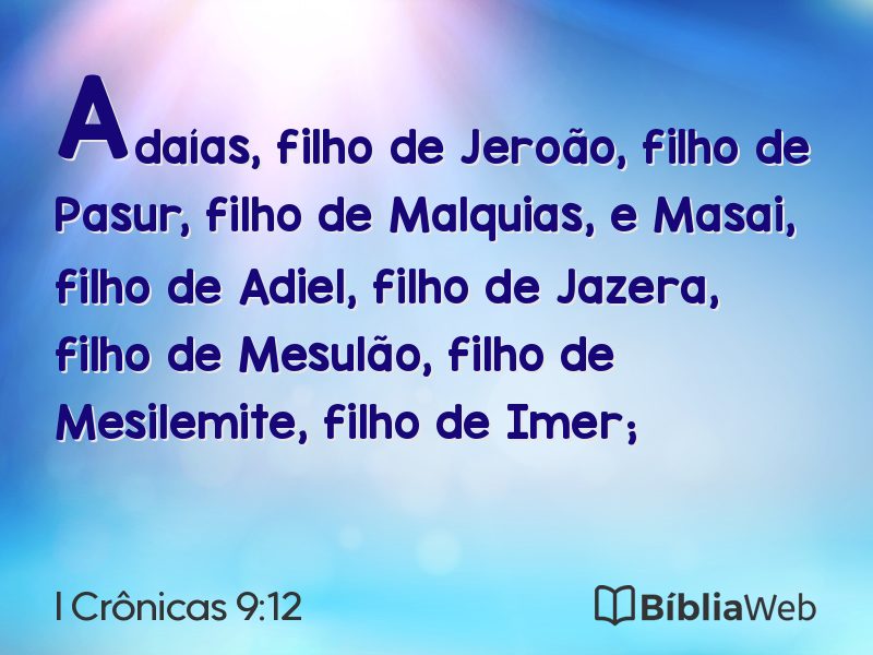 I Crônicas 9:12 em imagem para compartilhar