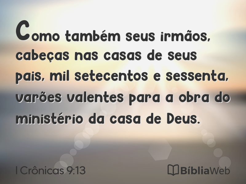 I Crônicas 9:13 em imagem para compartilhar