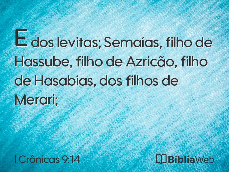 I Crônicas 9:14 em imagem para compartilhar