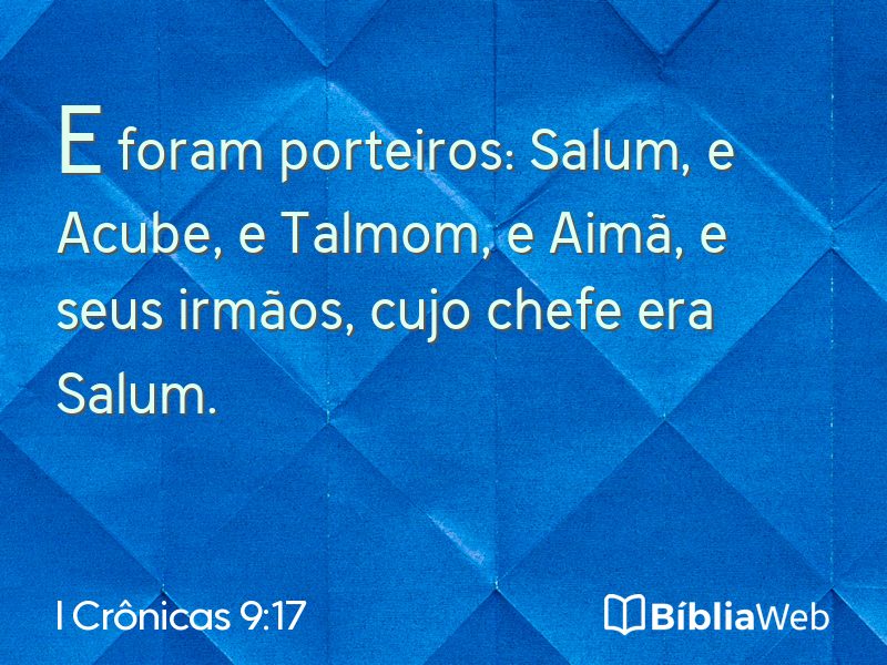 I Crônicas 9:17 em imagem para compartilhar