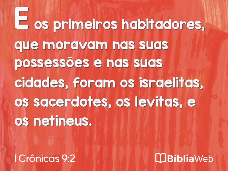I Crônicas 9:2 em imagem para compartilhar