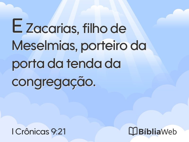 I Crônicas 9:21 em imagem para compartilhar