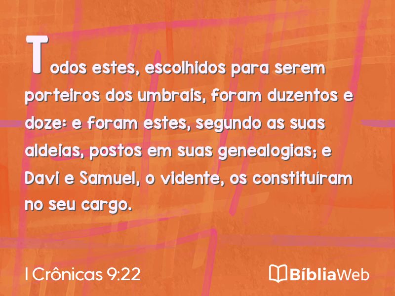 I Crônicas 9:22 em imagem para compartilhar