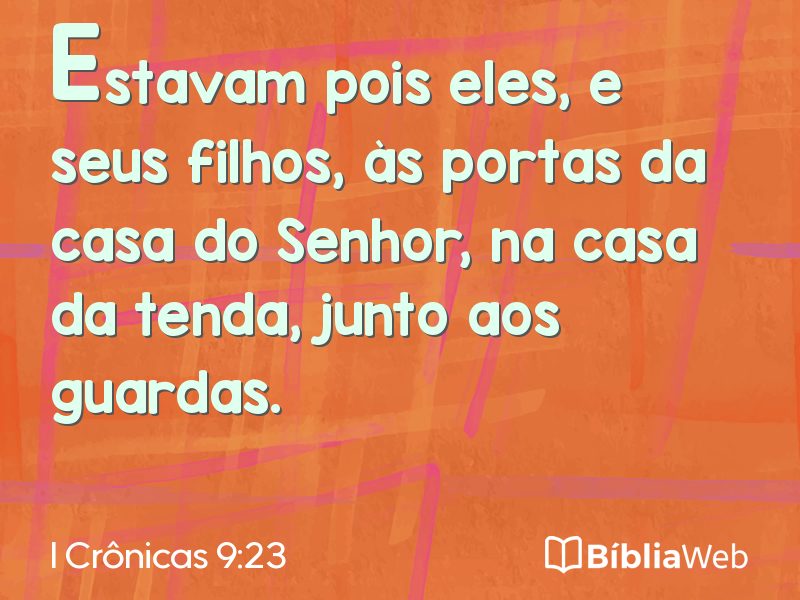 I Crônicas 9:23 em imagem para compartilhar