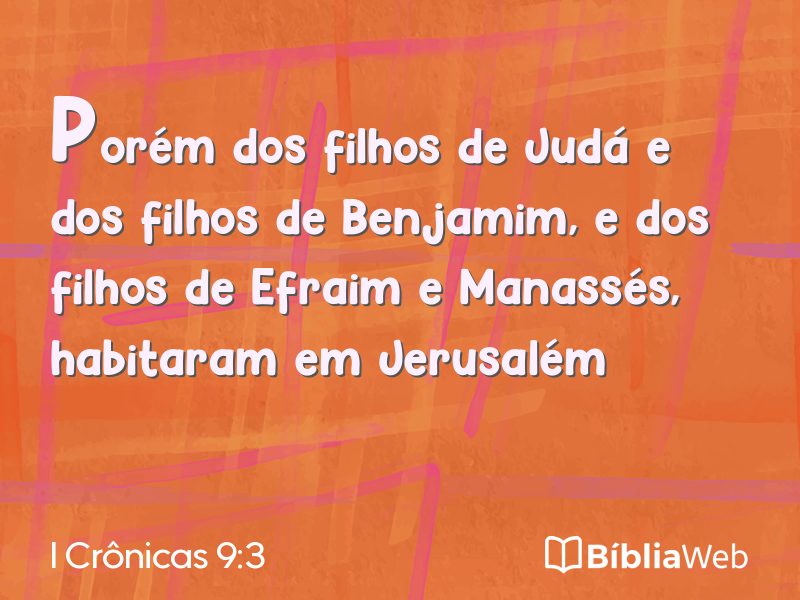 I Crônicas 9:3 em imagem para compartilhar